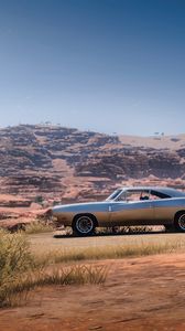 Preview wallpaper dodge charger rt 69, dodge, car, old, gray, desert