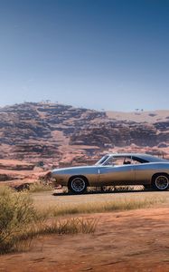 Preview wallpaper dodge charger rt 69, dodge, car, old, gray, desert