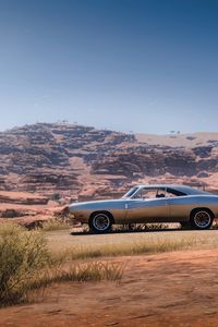 Preview wallpaper dodge charger rt 69, dodge, car, old, gray, desert