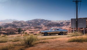 Preview wallpaper dodge charger rt 69, dodge, car, old, gray, desert