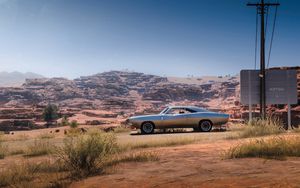 Preview wallpaper dodge charger rt 69, dodge, car, old, gray, desert