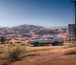 Preview wallpaper dodge charger rt 69, dodge, car, old, gray, desert