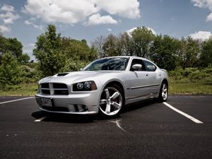 Preview wallpaper dodge charger srt8, supercar, cult car, silver, tuning, functional hood
