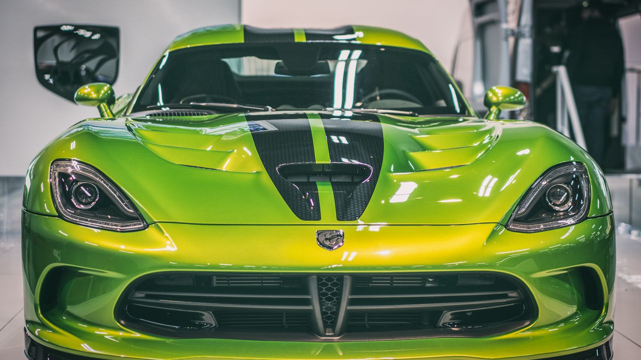 Wallpaper dodge viper, dodge, sports car, front view, motor show