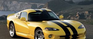 Preview wallpaper dodge viper, gts, yellow, side view