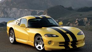 Preview wallpaper dodge viper, gts, yellow, side view