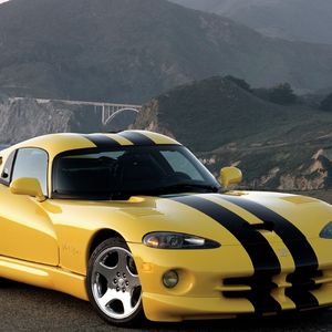 Preview wallpaper dodge viper, gts, yellow, side view