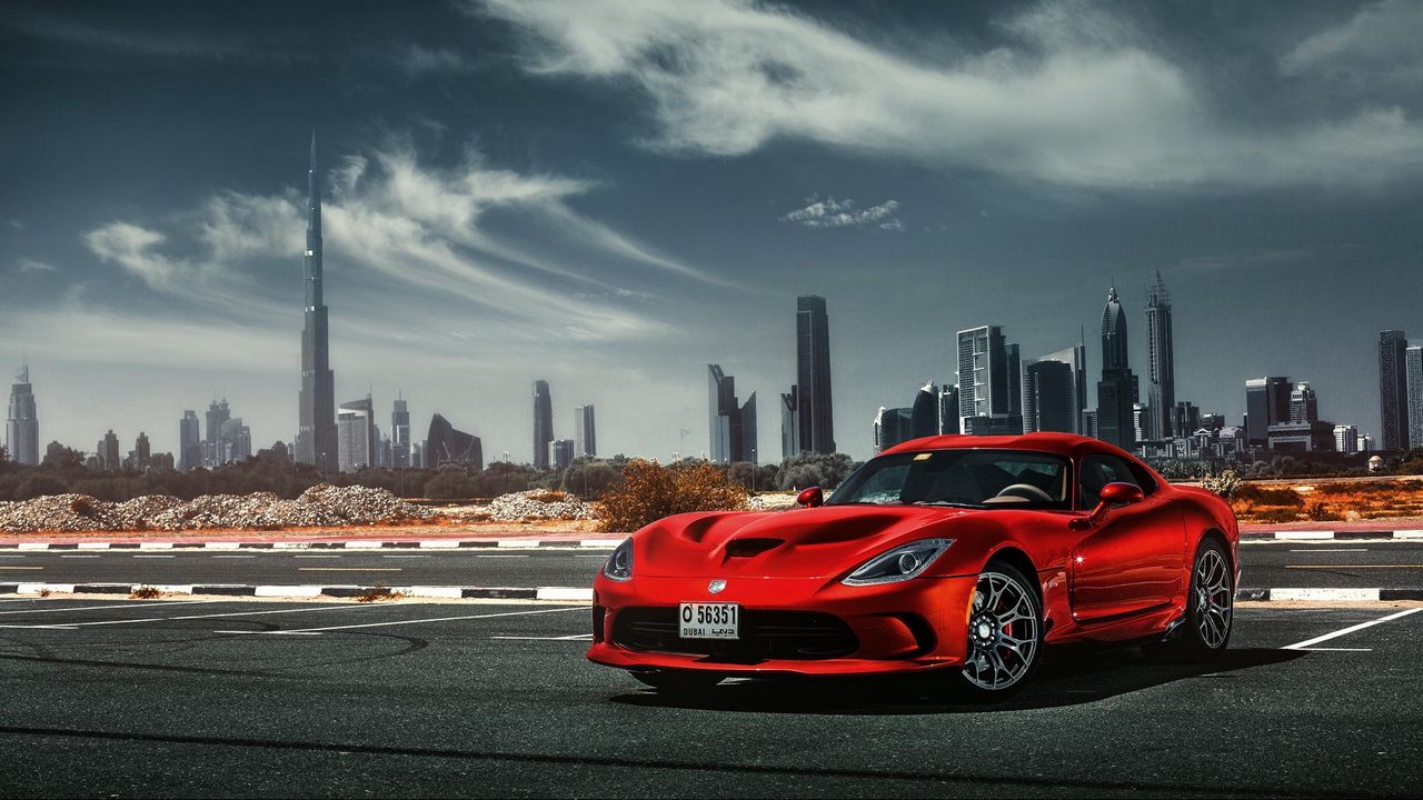 Wallpaper dodge, viper, srt, dodge viper, auto, red, side view