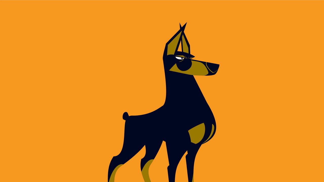 Wallpaper dog, art, dobermann