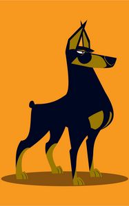 Preview wallpaper dog, art, dobermann