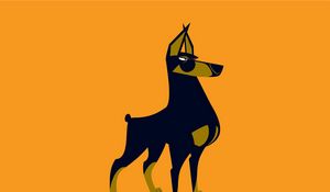 Preview wallpaper dog, art, dobermann