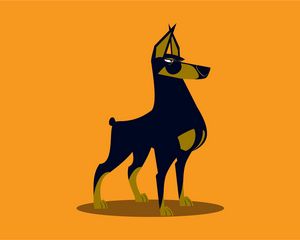 Preview wallpaper dog, art, dobermann
