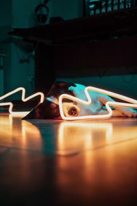 Preview wallpaper dog, neon, light, pet