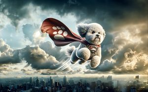Preview wallpaper dog, pet, flight, superhero