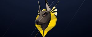 Preview wallpaper dog, pharaoh, polygon, yellow