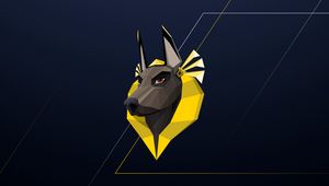 Preview wallpaper dog, pharaoh, polygon, yellow