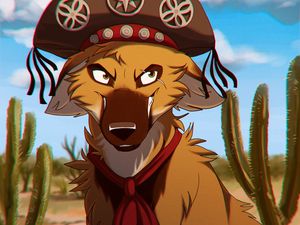 Preview wallpaper dog, pirate, art, hat, tie