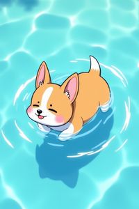 Preview wallpaper dog, puppy, pool, art, cute