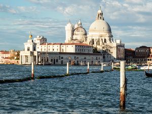 Preview wallpaper dogana, dome, venice, sea, architecture