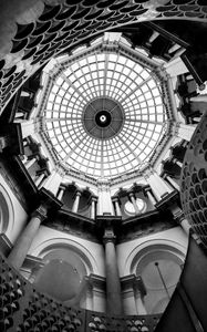 Preview wallpaper dome, building, architecture, interior, bw