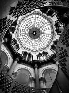 Preview wallpaper dome, building, architecture, interior, bw