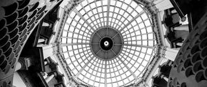 Preview wallpaper dome, building, architecture, interior, bw