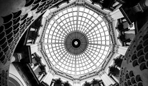 Preview wallpaper dome, building, architecture, interior, bw