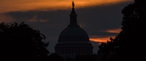 Preview wallpaper dome, building, silhouette, evening