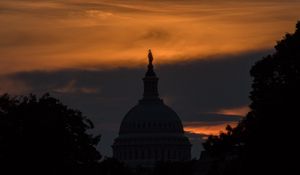 Preview wallpaper dome, building, silhouette, evening