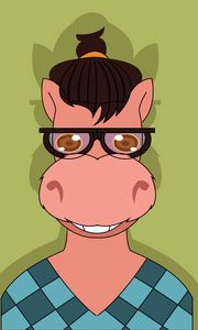 Preview wallpaper donkey, art, glasses, sweater, vector