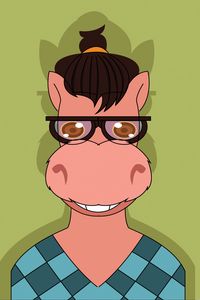 Preview wallpaper donkey, art, glasses, sweater, vector