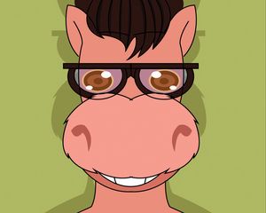 Preview wallpaper donkey, art, glasses, sweater, vector