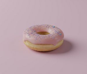 Preview wallpaper donut, icing, sprinkling, pink