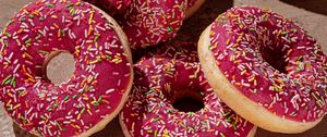 Preview wallpaper donuts, dessert, food, pink