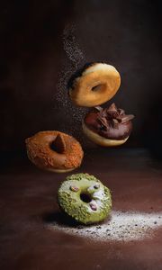Preview wallpaper donuts, glaze, sprinkles, chocolate, dessert