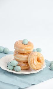 Preview wallpaper donuts, pastries, dessert, blue, light