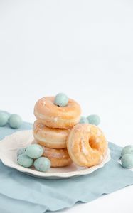 Preview wallpaper donuts, pastries, dessert, blue, light