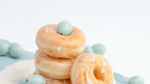 Preview wallpaper donuts, pastries, dessert, blue, light