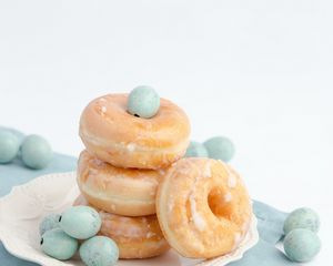 Preview wallpaper donuts, pastries, dessert, blue, light