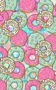 Preview wallpaper donuts, patterns, sweet, colorful, texture