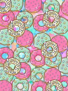 Preview wallpaper donuts, patterns, sweet, colorful, texture