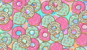 Preview wallpaper donuts, patterns, sweet, colorful, texture