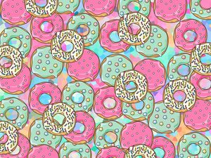 Preview wallpaper donuts, patterns, sweet, colorful, texture