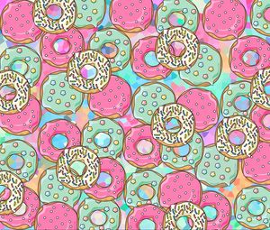 Preview wallpaper donuts, patterns, sweet, colorful, texture