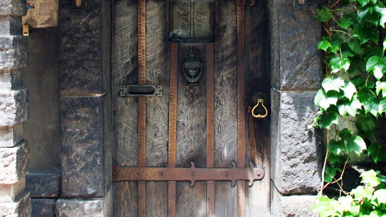 Wallpaper door, arch, light, shadow, stone