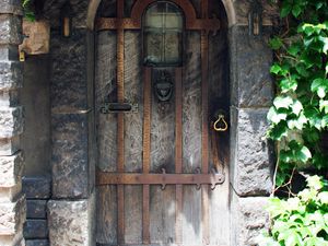 Preview wallpaper door, arch, light, shadow, stone