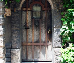 Preview wallpaper door, arch, light, shadow, stone