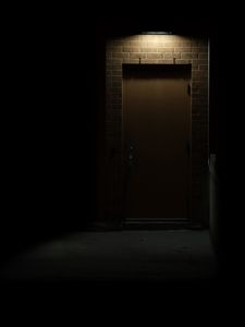 Preview wallpaper door, bricks, wall, dark
