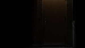 Preview wallpaper door, bricks, wall, dark