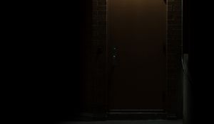 Preview wallpaper door, bricks, wall, dark